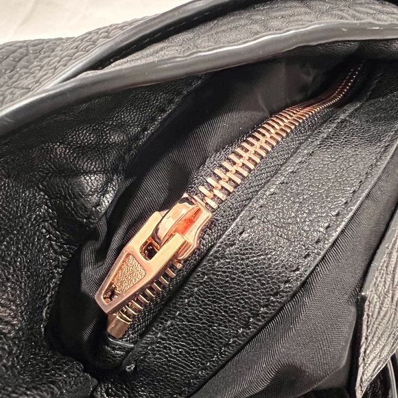 ALEXANDER WANG Black Pebbled Leather Rocco Diego Studded Bucket Shoulder Bag - Picture 12 of 17